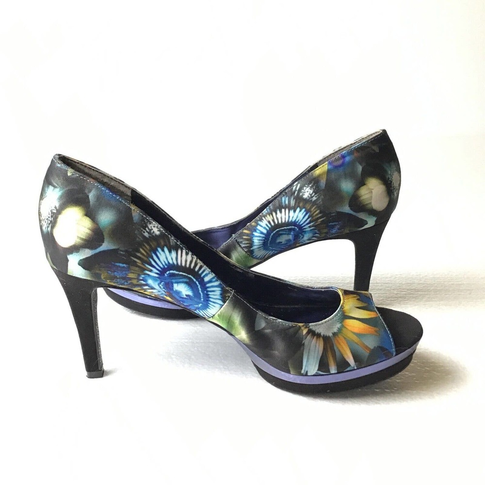 Nine West 2014 Pre-Kohls Womens 8 Airborne 2 Floral Pumps Glitter Sole Y2K Style